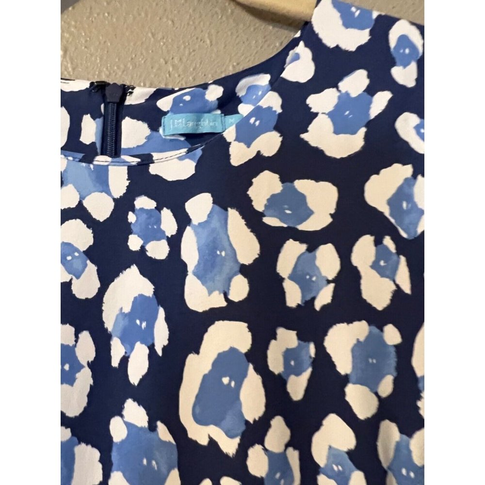 J. McLaughlin Sophia Dress M Medium Blue White Stretch Catalina Cloth $219 - Picture 11 of 13